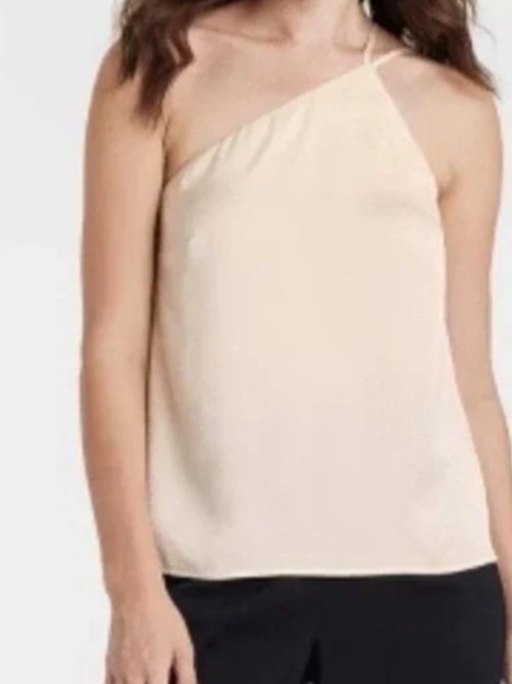 A New Day Cream One-Shoulder Tank Top Size XS